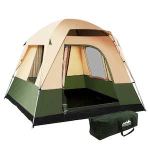 Outdoor Equipment And Tools: Weisshorn Family Camping Tent 4 Person Hiking Beach Tents Green