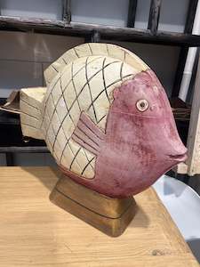 Hand carved Fish statue