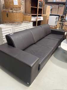 Clearance Furniture: XL Italian leather Dark Brown Sofa