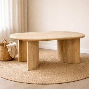 Treasure Room: Soft Curved Wooden Dining Table