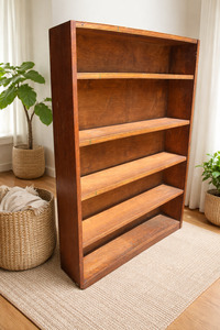 Dummy: Authentic Vintage Oak Five-Shelf Bookcase