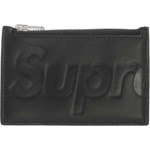 Supreme Leather Zip Card Holder 'Black' (SS25)