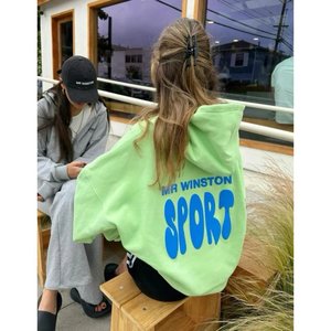 Mr Winston Puff Hooded Sweat (Bright Lime)