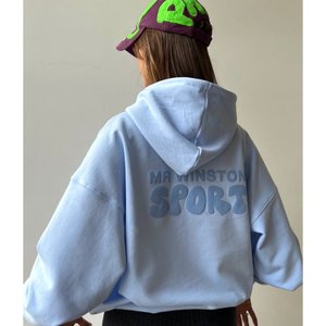 Mr Winston Puff Hooded Sweat (Powder Blue)