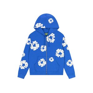 Denim Tears Cotton Wreath Zip Hoodie Blue