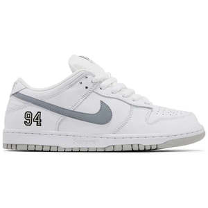 Nike SB Dunk Low Supreme 94 White Metallic Silver