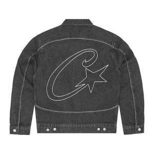 Corteiz: Corteiz C-Star Stitch Down Denim Jacket (Black)