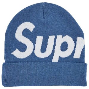Headwear: Supreme Big Logo Beanie (FW24) 'Blue'