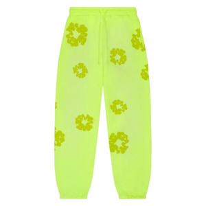 Shorts Pants: Denim Tears Mono Cotton Wreath Sweatpants Neon Green
