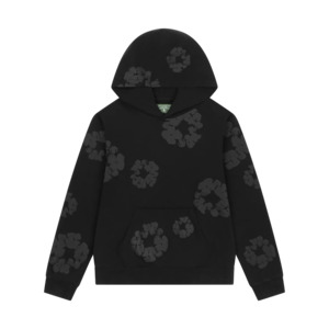 Denim Tears: Denim Tears Mono Wreath Hoodie Black