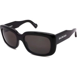 Luxury: Balenciaga Square Rectangle Sunglasses Black/Black/Grey