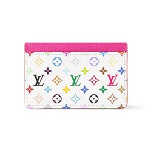 Luxury: Louis Vuitton x Takashi Murakami Card Holder White Multicolored