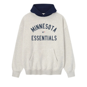 Fear of God Essentials Twins Sport Hoodie Oatmeal Heather/Midnight Navy