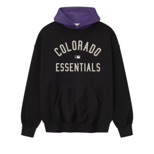 Fear Of God Essentials: Fear of God Essentials Rockies Sport Hoodie Vintage Black/Purple Reign