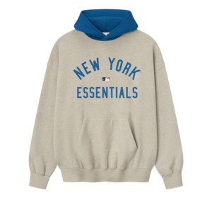Fear of God Essentials Mets Sport Hoodie Heather Stone/Blue Sapphire