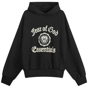 Fear of God Essentials Heavy Fleece Vintage Shrunken Hoodie Black
