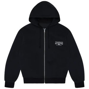 Denim Tears Crown of Cotton & Black Madonna Reversible Zip Hoodie Black