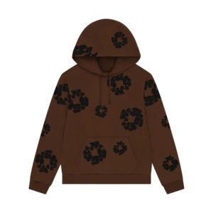 Denim Tears Black Cotton Wreath Hoodie Brown