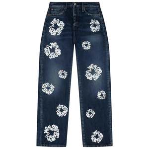 Denim Tears Baggy Rhinestone Cotton Wreath Denim Pant Dark Wash