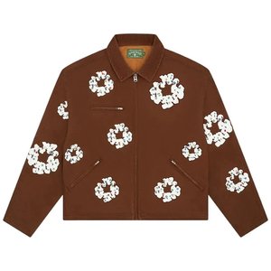 Hoodies Crewnecks: Denim Tears Cotton Wreath Canvas Work Jacket Brown