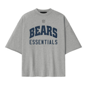 T Shirts: Fear of God Essentials Bears 90s 3/4 Sleeve Football Tee Concrete Heather/Canyon