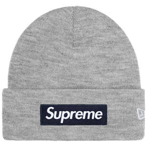 Supreme New Era Box Logo Beanie (FW25) Heather Grey