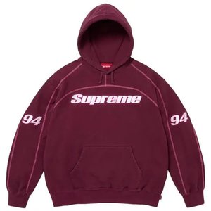 Supreme Overlock Hooded Sweatshirt Burgundy