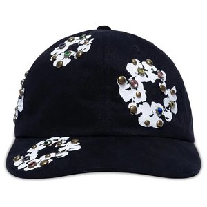 Denim Tears Rhinestone Cotton Wreath Cap Black