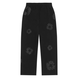 Denim Tears Mono Cotton Wreath Baggy Sweatpants Black