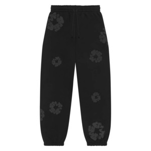 Denim Tears Mono Cotton Wreath Sweatpants Black