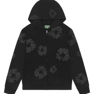 Denim Tears Mono Cotton Wreath Zip Hoodie Black