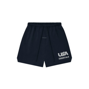Fear Of God Essentials USA Baseball Jersey Sweatshort Dark Sapphire