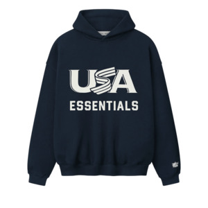 Fear Of God Essentials USA Baseball Sport Hoodie Dark Sapphire