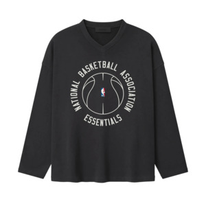 Fear Of God Essentials NBA X Barkley Hendricks Long Sleeve V-Neck Tee Faded Black