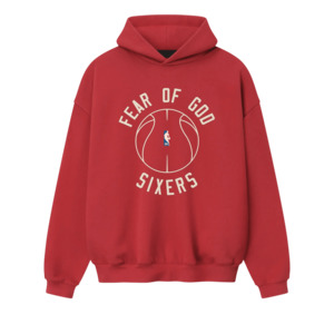 Fear Of God Essentials Sixers X Barkley Hendricks 90s Hoodie Faded Garnet