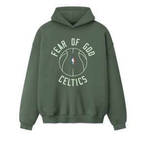 Fear Of God Essentials Celtics X Barkley Hendricks 90s Hoodie Balsam Green