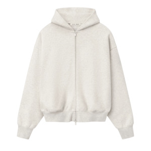 Fear Of God Essentials Signature Classic Full Zip Hoodie Oatmeal Heather/Light Heather