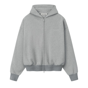 Fear Of God Essentials Signature Classic Full Zip Hoodie Concrete Heather/Dark C&hellip;