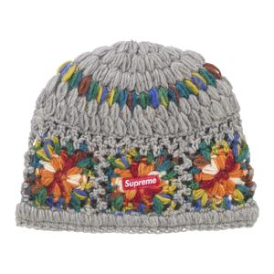 Headwear: Supreme Crochet Beanie (SS25) Heather Grey