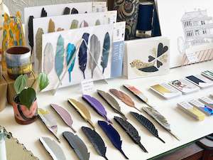 Tinch: Feather Magnet Set - Blues, Silver