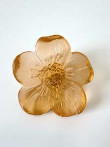 Glassware: Cast Glass Buttercup Flower - Apricot - Garden Path Series