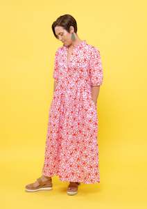 Artista Shirt Dress - Bloom Scarlet