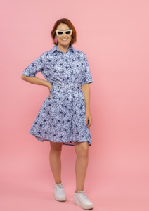Jolie Shirt Dress - Blue Bloom