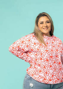 Tops: Sweater - Bloom Scarlet