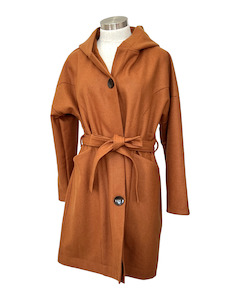Coats: "Tiggy" Wool Blend Coat - Burnt Orange