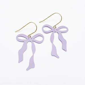 Earrings: Midi Bow Earrings - Delicate Lilac