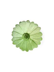 Glassware: Cast Glass Daisy Flower - Pale Emerald garden path series