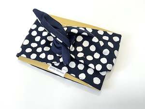 Gerty Brown: Girlband - Navy / White Large Dots