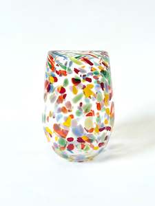 Handblown Glass Tumbler - Rainbow Speckle