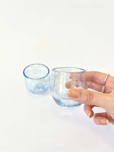 Pair of Handblown Shot Glass - Soft Blue